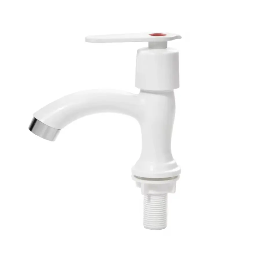 373-6 Roman Single Cold Basin, White, with Straight Handle