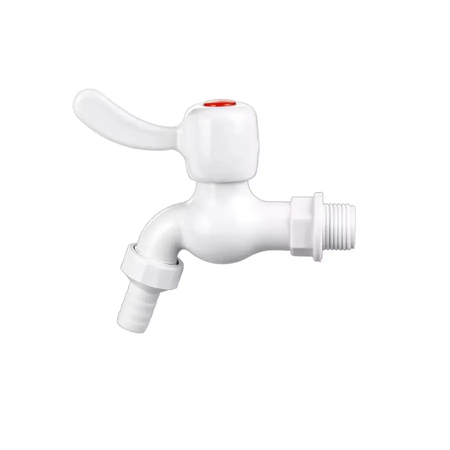 PP Faucet Short Single-Slot Ball Handle, Small Body, Flat Mouth, Porcelain White, Brand New Material