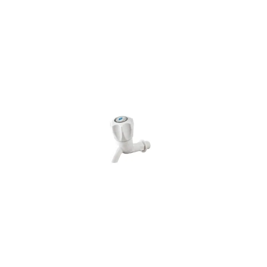 PP Faucet with Stainless Steel Spout, White Single-Slot Handle