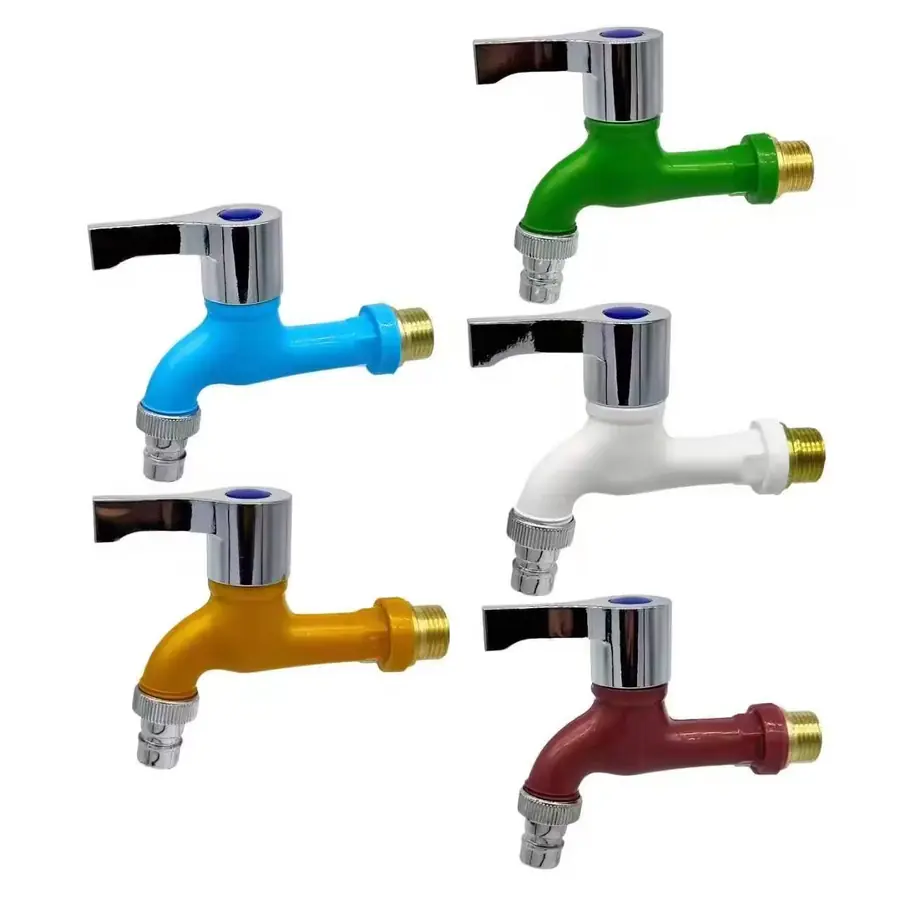 PPR Flat Faucet with Spout, Colored Electroplated Single-Sided Handle and Spout
