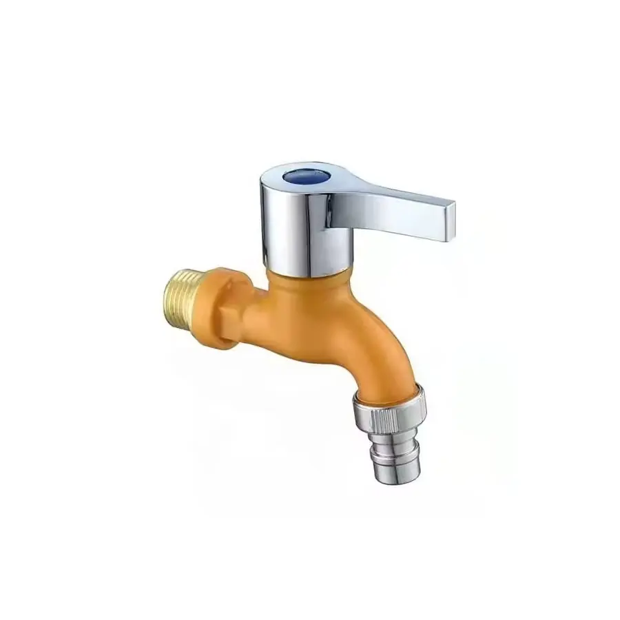 PPR Short Jomoo Faucet with Spout, Colored Electroplated Single-Sided Handle and Spout, Iron Connector