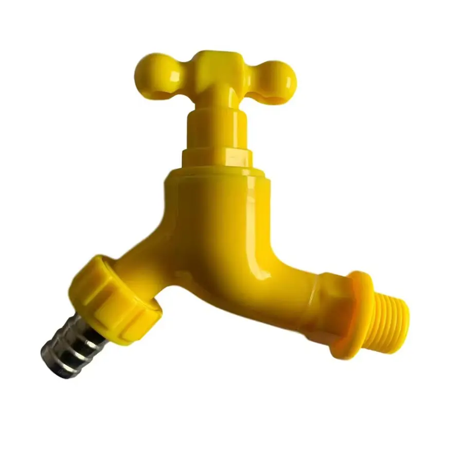 PVC Slow-Opening Faucet, Short Round Handle, Flat Mouth, Porcelain White, Brand New Material