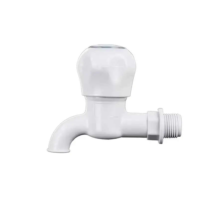 PVC Slow-Opening Faucet with Separate Spout, Butterfly Handle, Porcelain White, Brand New Material