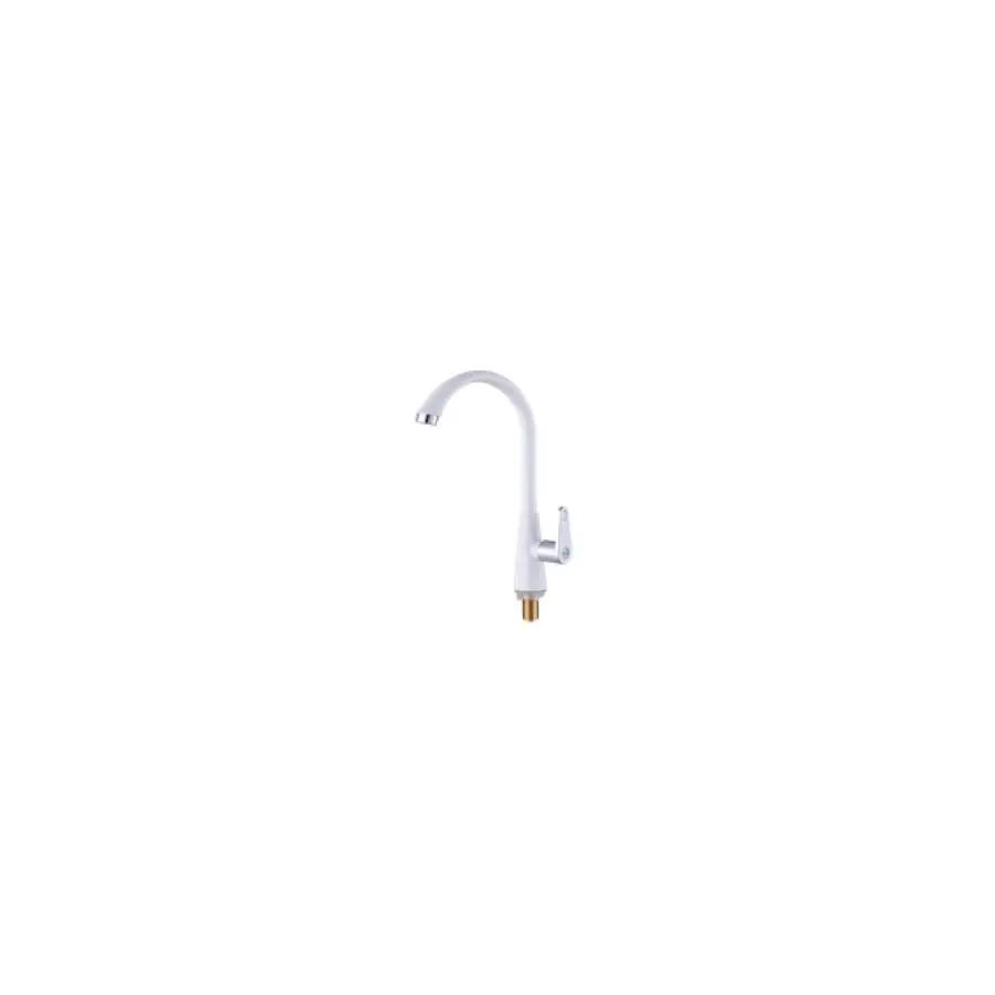 White single-cold water faucet, PP body pipe, ABS electroplated handle, brand new materials.